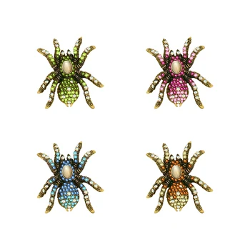 Nové Multicolor Crystal Spider Brošňa pre Ženy, Mužov Strany Pani Móda Hmyzu Smalt Drahokamu Pozlátené Šperky Brošňa Darček