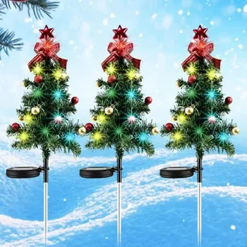 Nové solárne LED štyroch farieb Vianočný stromček zem lampy vonkajšie dekorácie Vianočné nádvorie trávnik záhrada krajiny lampa