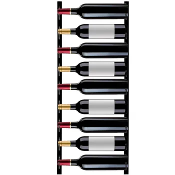 Nástenné Víno Modul 9 Fliaš,Moderné Dekoratívne Nástenné Víno, Držiak na Fľašu, Dopredu Dizajn, Jednoduché Skladovanie 35x6x1