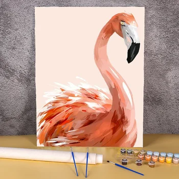 Olej Maľovanie Podľa Čísel Zvierat Flamingo Obrázok Pre Deti Domov Dekoroch Akrylová Farba Súpravy Diy Jedinečný Darček Ručne Na Plátne