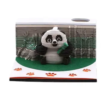 Omoshiroi Blok 3D poznámkový blok Mini Panda Papier Model Memo Pad Blok, Poznámky Kancelárie Papier Poznámky Vianočný Darček k Narodeninám