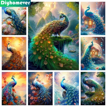 Peacock 5D DIY Diamond Maľby, Mozaiky Fantasy Zvierat Drahokamu, Cross Stitch, Vyšívanie, ručné práce, Domova Darček