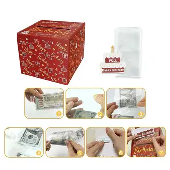Peniaze Darčeka Prekvapenie Birthday Gift Box Peniaze Držiak za Hotovosť s Diy Nastavenie Strany Prítomné na Narodeniny Jedinečný darček k Narodeninám