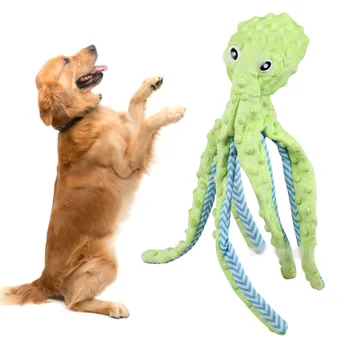 Pes Plyšový Pískajúca Hračka Roztomilý Octopus Tvar Interaktívne Znížiť Nuda Plyšového Psa Žuť Hračka Pre Malé, Stredné A Veľké Psy