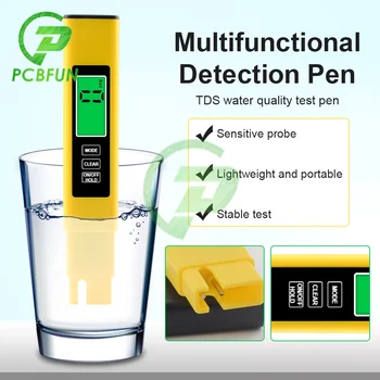 PH Tester Digitálne PPM Digitálne Voda Tester Pero Typ pH Meter Presnosť odčítania hodnôt 3-v-1 Akvárium pH A TDS ES Teplota meradla,