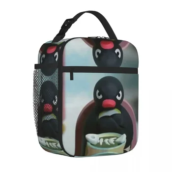 Pingu Penguin Angry - Noot Noot Izolované Obed Taška Thermal Bag Chladnejšie Tepelnej Lunch Box Piknik Jedlo Tote Tašky pre Ženu, Dieťa