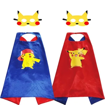 Pokémon Pikachu Deti Plášť Cartoon Strany Cape Cosplay Kostým Anime, Plášť Dekorácie pre Dospelých Oblečenie Roztomilý Narodeninám