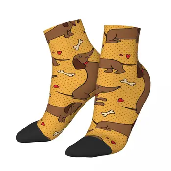 Ponožky Polyester Nízke Trubice Psík Jazvečík Žlté Ponožky Priedušná Bežné Krátke Ponožky