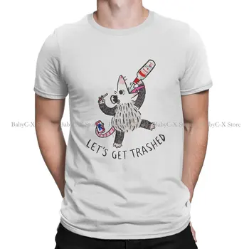 Poďme sa Trashed Lumbálna Polyester TShirts Opossum Myši Zvierat Mužského Grafické Streetwear T Shirt O Krk
