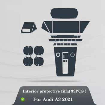 Pre Audi A3 8Y 2021-2022 Interiéru Vozidla stredovej Konzoly Transparentné TPU Ochranný Film Anti-scratch Opravy Film Accessorie Prerobit