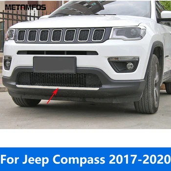 Pre Jeep Compass 2017 2018 2019 2020 Chrome Predný Nárazník Prírubové Armatúry Telo Kit Spojler Splitter Difúzor Príslušenstvo Auto Styling