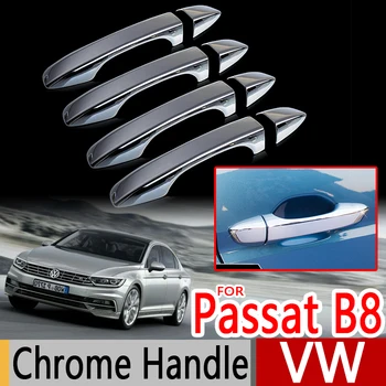 Pre VW Passat B8 Chrome Rukoväť Výbava Zahŕňa Sadu 4 Volkswagen MK8 2016 Sedan Vozeň Variant Auto Príslušenstvo Nálepky Auto Styling