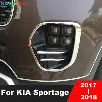 Predné Hmlové Svetlo Lampy Kryt Výbava Pre KIA Sportage 2017 2018 Chrome Auto Predné Foglight Foglamp Rámu Trim Vonkajšie Príslušenstvo