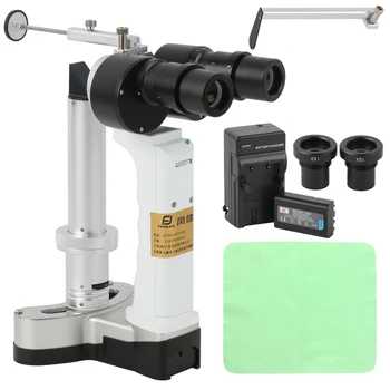 Prenosné Oftalmologické Ručné Štrbinové Lampy Mikroskopom Pet Oftalmológie Lekárskej Optická LED Štrbinové Lampy Mikroskopom 16X 10X Okulára