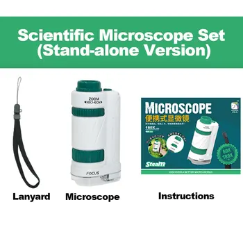 Prenosný MINI Mikroskopom Sady LED Vedeckých Mikroskop S Odnímateľný Stojan Deti Hračka Mikroskop pre Prírodné Prieskum