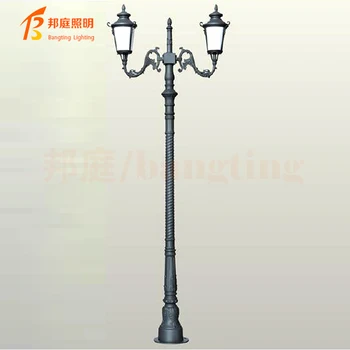 Prispôsobený 2m 3m 4m starožitné liatinové lampa post s lampou na hornej pre cesty, ulice, záhrady krajiny