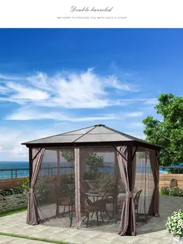 Prispôsobiteľné 3.65*6m Moderný Záhradný Nepremokavé Strechu, Altánok Slnečník Besiedky Vonkajšie Luxusné Hliníkové Pavilón
