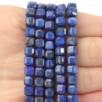 Prírodné Lapis Lazuli Tvárou 5mm Námestie Kocky Tvaru guličiek na Šperky, Takže Diy Náramok, Náhrdelník Lištovanie Príslušenstvo
