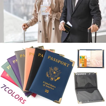 PU Kožené Travel USA Pas Kryt Personalizované Ženy NÁS Americký Držiteľ Pasu Vec Pre Ameriku Mužov Cestovný Doklad Prípade