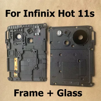 Pôvodný Pre Infinix Hot 11s Späť Fotoaparát, Objektív Zadné Sklo S rámikom Kryt X6812 X6812B