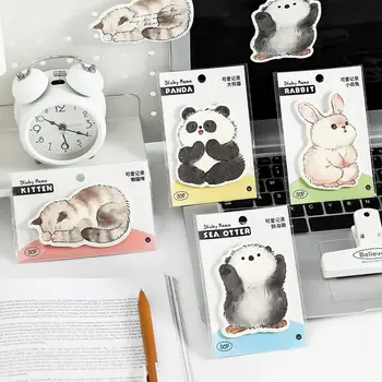 Roztomilý Kawaii Zvierat Poznámok Poznámkový Blok Memo Podložky Office Školy Dodanie Papiernictvo Panda Mačka, Zajac Záložky Post