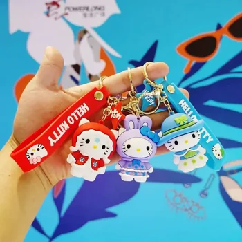 Sanrio Hello Kitty Anime Akčné Figúrky Prívesok Na Cartoon Kolekcie Bábika Taška Auto Príslušenstvo Tlačidlo Zdobia Deti Narodeninám