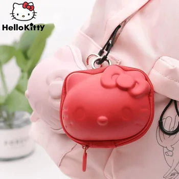 Sanrio Hello Kitty Roztomilý 3D Peňaženky Cartoon Módne Mini Tašky Slúchadlá Kábel usb Kľúč Puzdro Y2k Študentský Batoh Prívesok Ženy Peňaženky