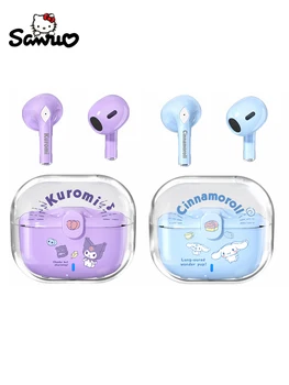 Sanrio Priestor Kapsule Bluetooth Slúchadlá Kuromi Kawaii Bezdrôtové Slúchadlá Cinnamoroll Zníženie Hluku Hello Kitty Music Headset