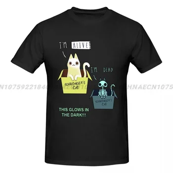Schrodinger Mačka som Nažive som Mŕtvy Módne Mäkké T-Shirt Muž Kvalitné T-Shirts Voľné Zábavné Dizajn pánske tričko TopsT