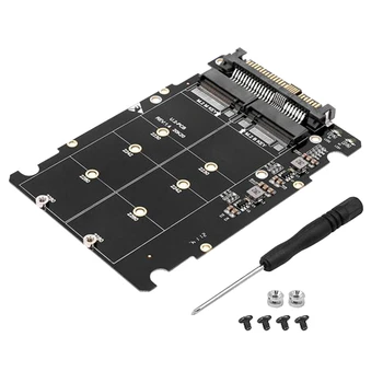 SFF-8639 NVME U. 2 NGFF M. 2 M Key & B Tlačidlo SSD Adaptér PCIE3.0 X16 GEN3 Black Pre 2280 2260 2242 2230 SSD