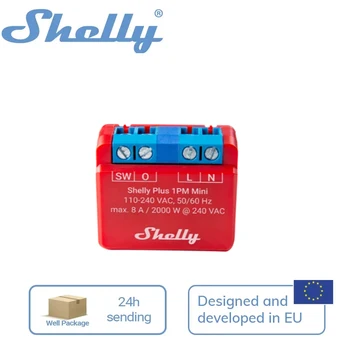 Shelly Plus 1PM Mini Wi-Fi Prevádzkované Smart Switch 8A Meranie Sily najmenšie spínací inteligentné ovládanie presné energie monitorovanie