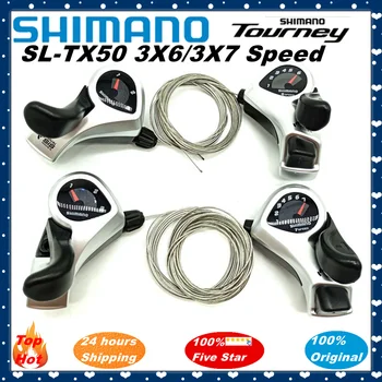 Shimano Tourney TX50 Radenie SL-TX50 Požičovňa radiaca Páka 3 6 7 18/21S MTB Bike Shifter Spúšť Prepínač pre Ľavý/Pravý Kábel 3x6/3x7