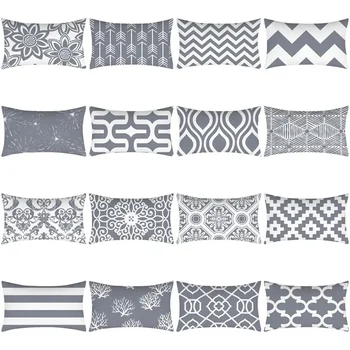 Sivá Geometrie Vankúš 30X50 Mandala Pillowcover Polyester Sedacie Vankúše Dekoratívne Vankúše Hádzať Domova obliečka na Vankúš