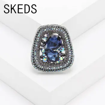 SKEDS dámske Klasické Geometrické Dizajn Obdĺžnik Drahokamu Kolíky Módy Nové Kreatívne Svieti Crystal Banquet Príslušenstvo Odznaky