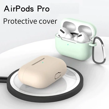 Slúchadlá Prípade AirPods Pro Prípade Bezdrôtové Bluetooth Slúchadlá Ochranný Silikónový Kryt s Karabína pre Slúchadlá, Príslušenstvo