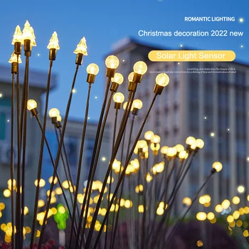 Solárne Firefly LED Osvetlenie Vianočné Vonkajšie Záhradné Svetlo Garland Farebné Dekorácie Trávnik Lampa Nepremokavé Záhradný Dom Ozdoby