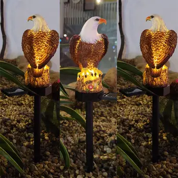 Solárne LED Osvetlenie Záhrady, Trávnika Lampy Eagle Tvar Ornament Nepremokavé Zem Plug Vianočné Svetlo Vonkajšie Dvore Solárne Lampy