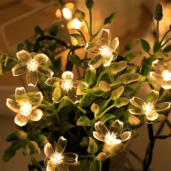 Solárne String Kvet Svetlá Vonkajšie Nepremokavé 9.8 FT/21FT 20LED/30LED Víla Svetlo Pre Záhradný Plot Terasa Dvore Vianočné TreeDecor