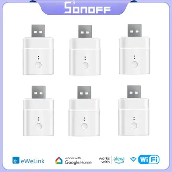 SONOFF Micro 5V Mini USB Adaptér Prepnite položku Wifi USB Napájací Adaptér, Smart Home Prepnúť Riadenie cez eWeLink APLIKÁCII Domovská stránka Google Alexa