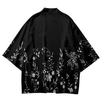 Streetwear Módy Kvetina Tlače Haori Muži Ženy Cardigan Pláži Yukata Ázijské Oblečenie Japonský Cosplay Kimono Plus Veľkosť