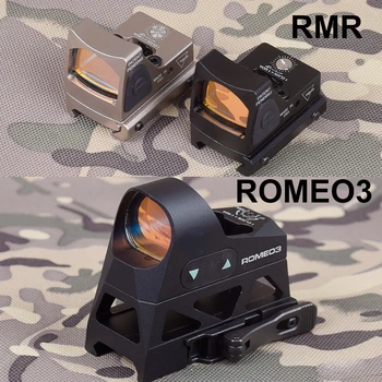 Taktické ROMEO3 RMR Red Dot Sight Rozsahu S QD Stúpačky Mount Optika Reflex Pohľad Na Airsoft Zbraň AR15 M4 Riflescope 20 mm Železničnej