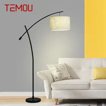 TEMOU Nordic Poschodí Lampa LED Moderné Módne Jednoduché Vintage Stojaci Svetlá Gauč Dekor pre Domáce Obývacia Izba, Spálňa