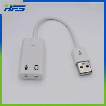 Top predaj Bielej 3,5 mm Mikrofón Slúchadlá Socket USB 2.0 Zvuková Karta 7.1 Kanálový Speaker Audio Adaptér pre raspberry pi 2