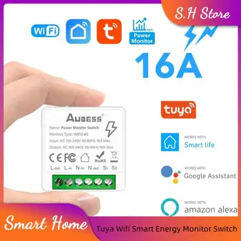 Tuya Wifi Smart Energy Monitor Switch Modul 16A Podpora 2-pásmový Ovládanie Časovač Prepínač Bezdrôtovej komunikácie Práca S Alexa Domovská stránka Google Yandex
