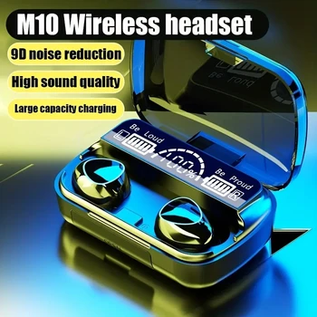 TWS M10 Bezdrôtové Bluetooth Slúchadlá, LED Displej 3500mah Plnenie Box 9D Stereo In-Ear Športové Nepremokavé Bluetooth Headset 5.3