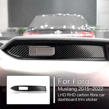 Uhlíkových Vlákien Interiér Auta Tabuli Dekorácie Strip Styling Nálepky Sedadla Spolujazdca Bočné Príslušenstvo Pre Ford Mustang 2015-2022