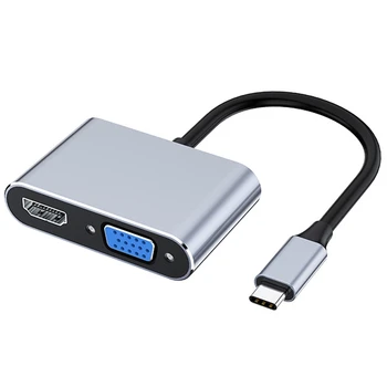 USB C, HDMI, VGA Viacportová Adaptér 4K Typu C, USB-C ROZBOČOVAČ Video Projektory Prevodníky Port a Adaptér pre Macbook Pro
