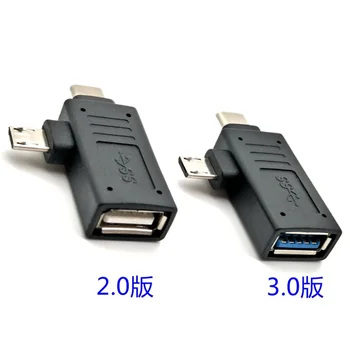 USB2.0 3.0 žena micro USB OTG adaptér pre Android telefóny, tablety data converter, pevný disk , C-typ, 2-v-1