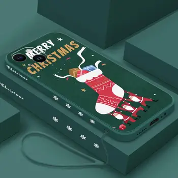 Veselé Vianoce puzdro Pre iphone 15 Pro Max 14 11 13 12 Pro Max 15 14 Plus + 13 12 Mini Silikónový Kryt Telefónu Funda S ozdobná šnúrka na uniforme