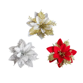 Vianočné Dekorácie Kvet Tri vrstvy, Plastové Sprcha Prášok Troch-dimenzionální Dekorácie